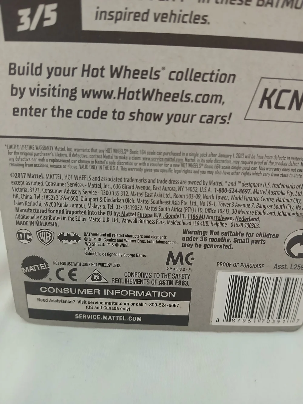Hot Wheels 2017 TV Series Batmobile Hot Wheels DC Comics New In Plastic
